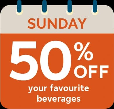 Image of June promo - 50% off for beverages RM10.90 and below, terms and conditions apply, while stocks last.